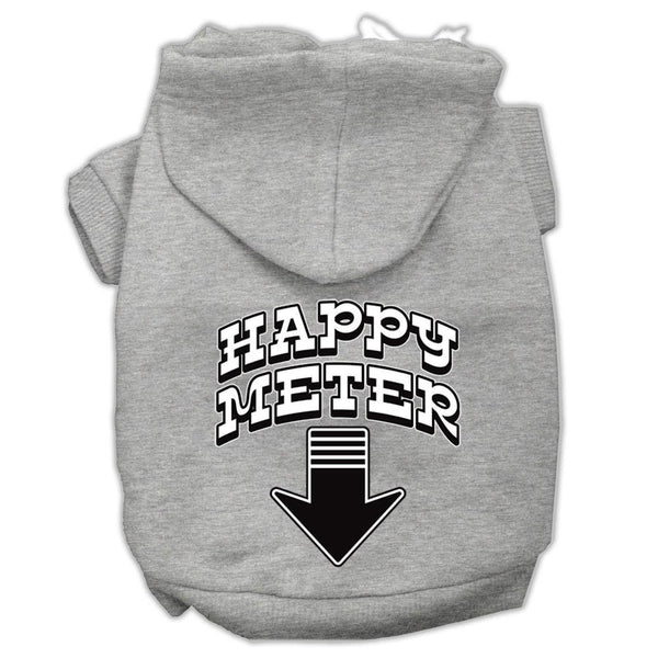 Happy Meter Screen Printed Dog Pet Hoodies Grey Size XS (8)