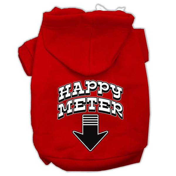 Happy Meter Screen Printed Dog Pet Hoodies Red Size XS (8)