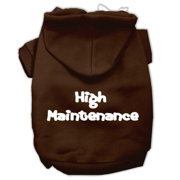 High Maintenance Screen Print Pet Hoodies Brown S (10)