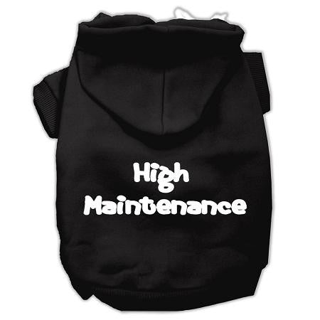 High Maintenance Screen Print Pet Hoodies Black XXL (18)