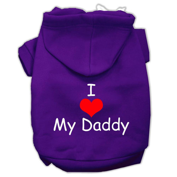 I Love My Daddy Screen Print Pet Hoodies Purple Size Lg (14)