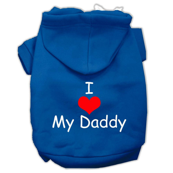 I Love My Daddy Screen Print Pet Hoodies Blue Size XS (8)