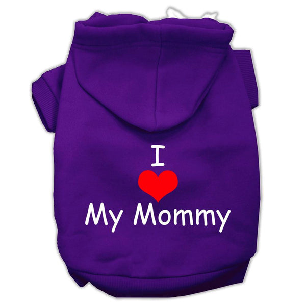 I Love My Mommy Screen Print Pet Hoodies Purple Size XL (16)