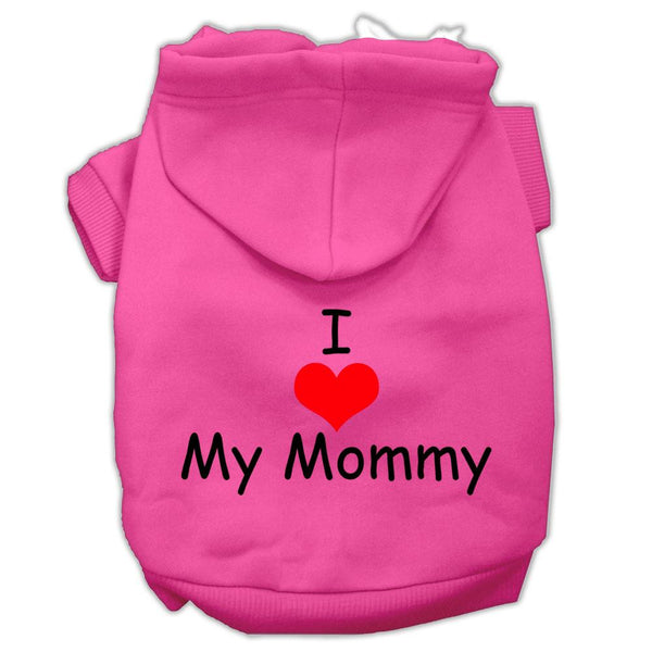 I Love My Mommy Screen Print Pet Hoodies Bright Pink Size XXXL (20)