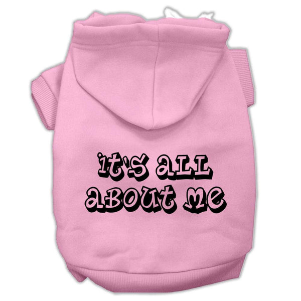 It's All About Me Screen Print Pet Hoodies Light Pink Size Sm (10)