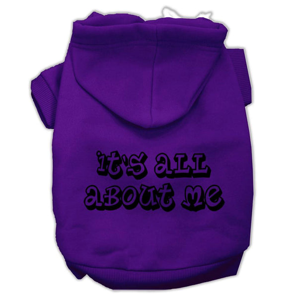 It's All About Me Screen Print Pet Hoodies Purple Size Sm (10)