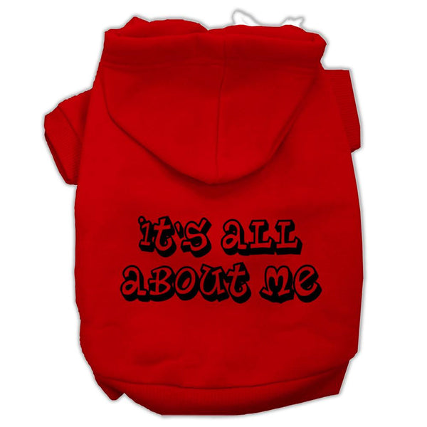 It's All About Me Screen Print Pet Hoodies Red Size XL (16)