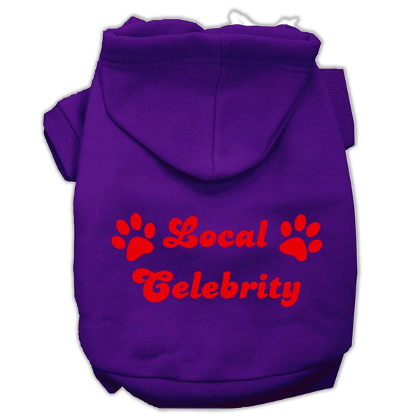 Local Celebrity Screen Print Pet Hoodies Purple Size Lg (14)