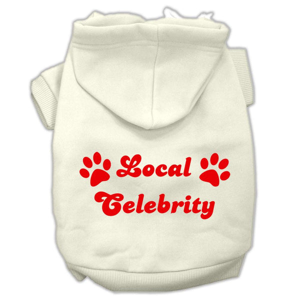 Local Celebrity Screen Print Pet Hoodies Cream Size Med (12)