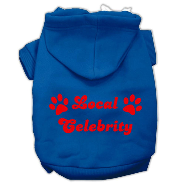 Local Celebrity Screen Print Pet Hoodies Blue Size XS (8)