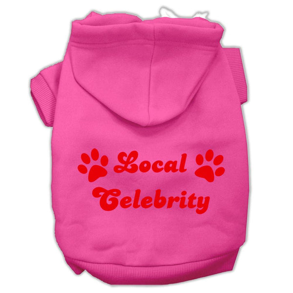 Local Celebrity Screen Print Pet Hoodies Bright Pink Size XS (8)