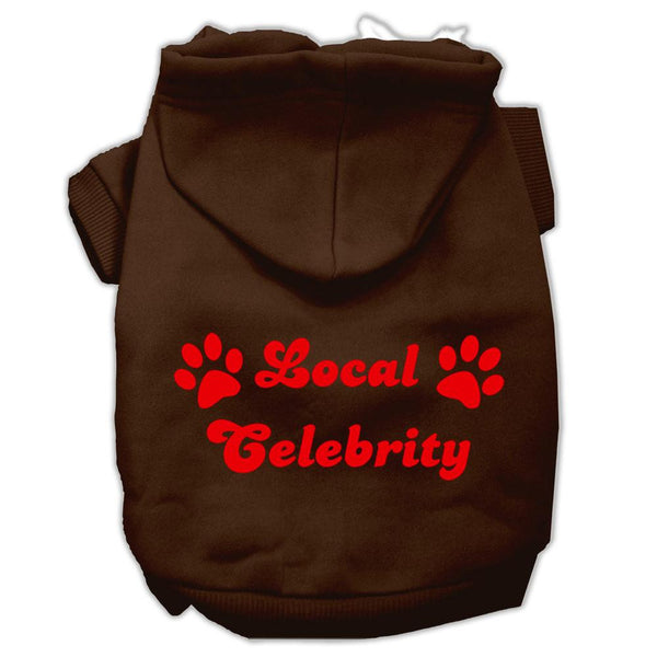 Local Celebrity Screen Print Pet Hoodies Brown Size XS (8)