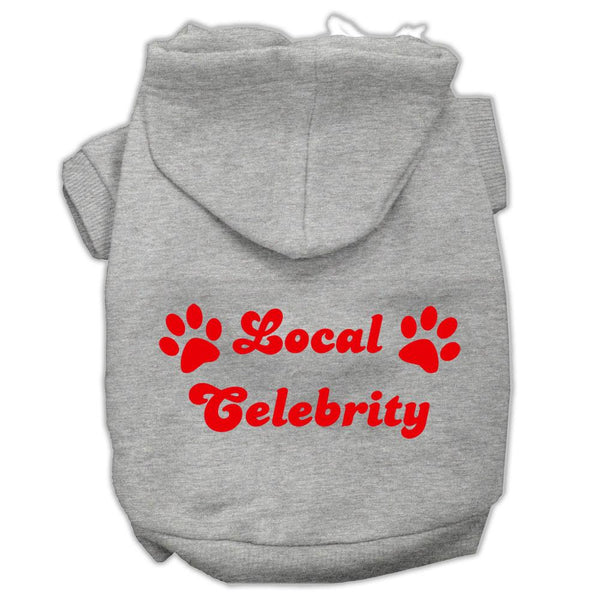 Local Celebrity Screen Print Pet Hoodies Grey Size XS (8)