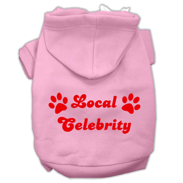 Local Celebrity Screen Print Pet Hoodies Pink Size XS (8)