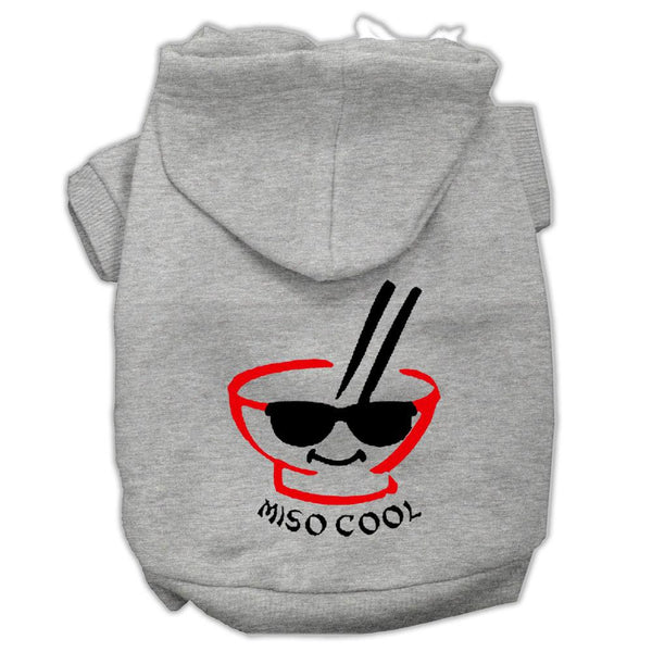 Miso Cool Screen Print Pet Hoodies Grey Size XS (8)