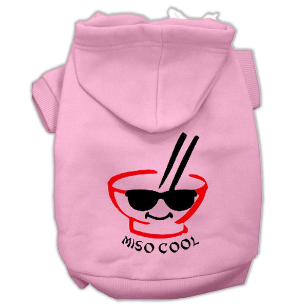 Miso Cool Screen Print Pet Hoodies Pink Size XS (8)