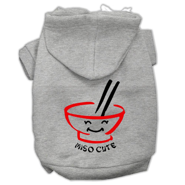 Miso Cute Screen Print Pet Hoodies Grey Size XL (16)