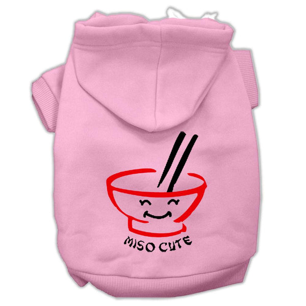 Miso Cute Screen Print Pet Hoodies Pink Size XS (8)