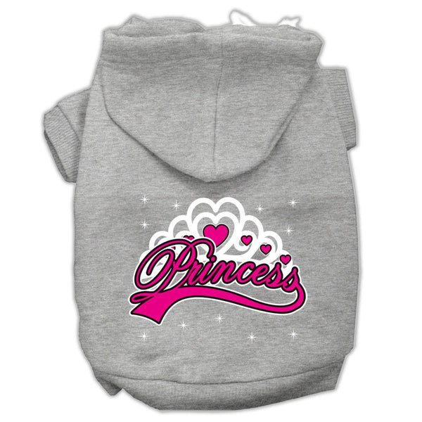 I'm a Princess Screen Print Pet Hoodies Grey Size Lg (14)