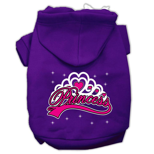 I'm a Princess Screen Print Pet Hoodies Purple Size Lg (14)