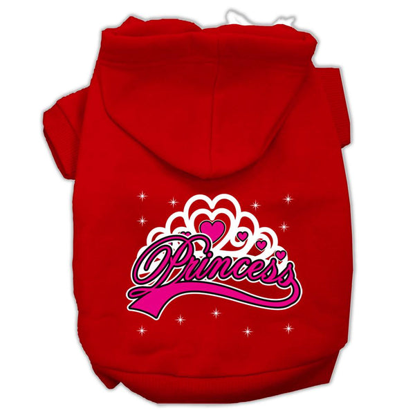 I'm a Princess Screen Print Pet Hoodies Red Size Sm (10)