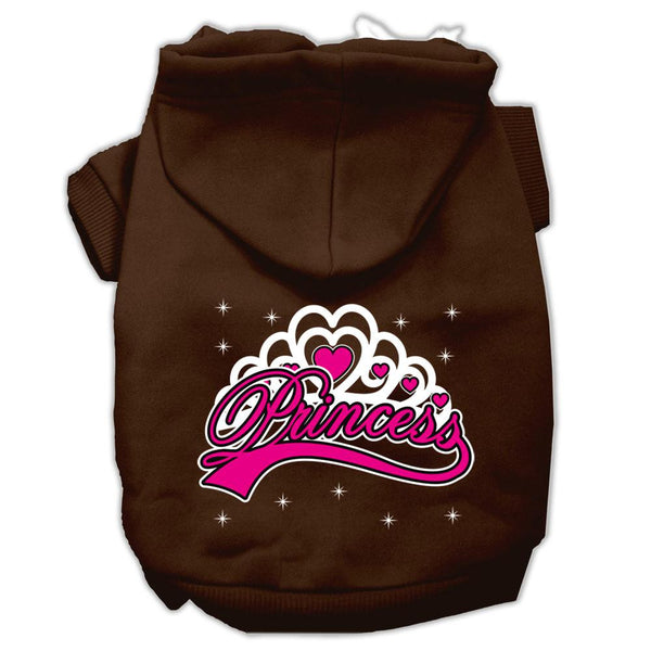 I'm a Princess Screen Print Pet Hoodies Brown Size XS (8)