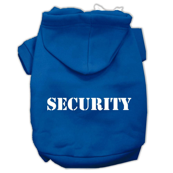 Security Screen Print Pet Hoodies Blue Size XS (8)