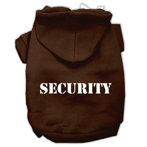 Security Screen Print Pet Hoodies Brown Size XS (8)