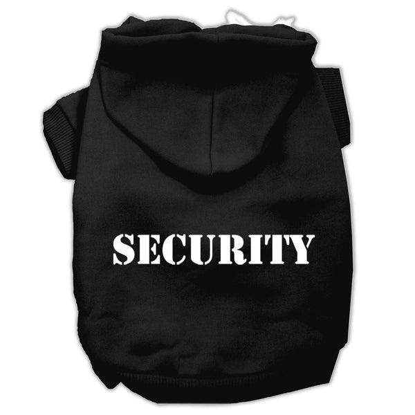 Security Screen Print Pet Hoodies Black Size w- Cream Size text XXXL (20)