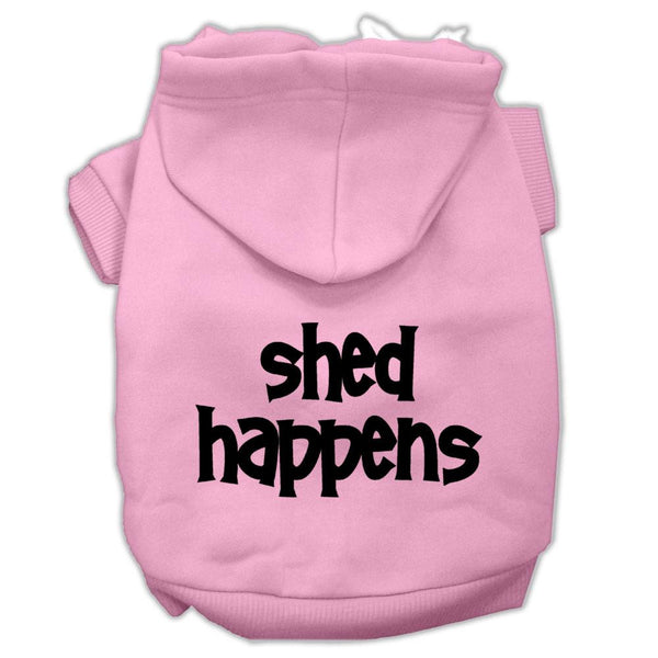 Shed Happens Screen Print Pet Hoodies Light Pink Size Lg (14)