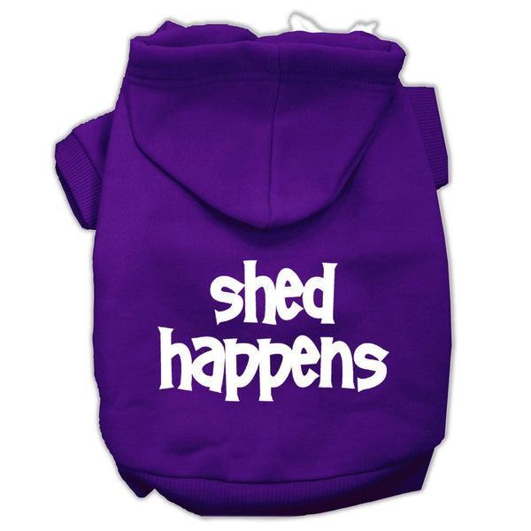 Shed Happens Screen Print Pet Hoodies Purple Size Med (12)