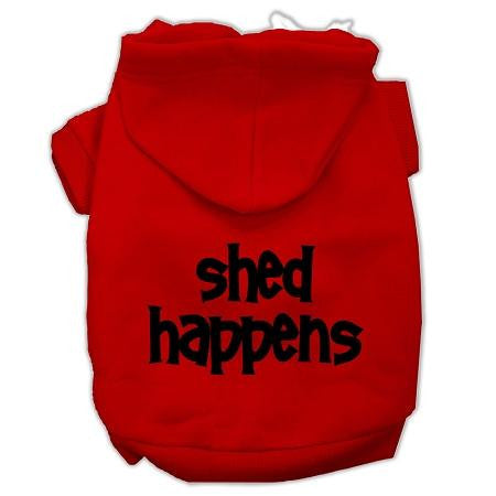 Shed Happens Screen Print Pet Hoodies Red Size XL (16)