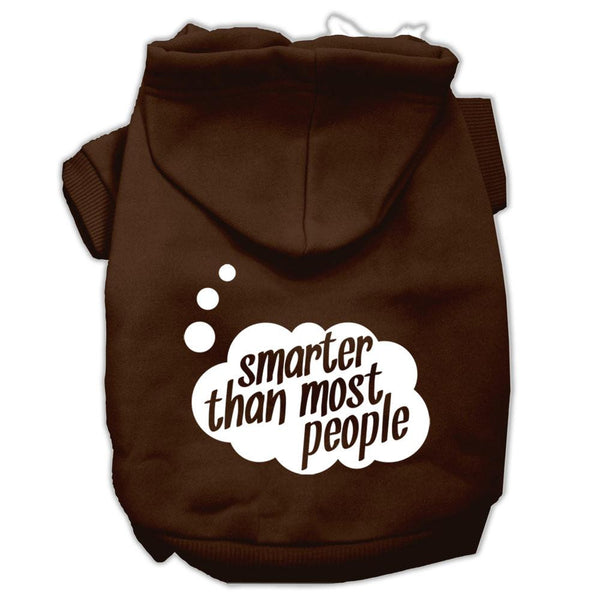 Smarter then Most People Screen Printed Dog Pet Hoodies Brown Size Lg (14)