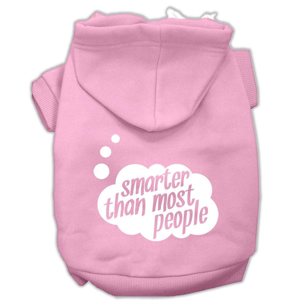 Smarter then Most People Screen Printed Dog Pet Hoodies Light Pink Size Lg (14)