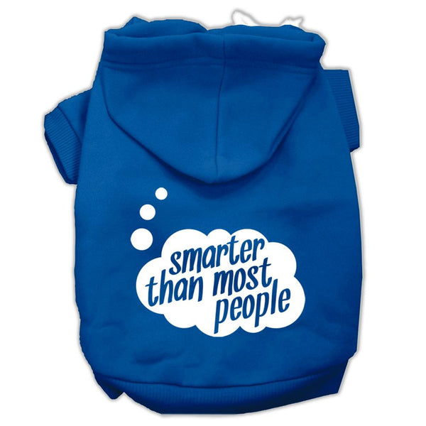 Smarter then Most People Screen Printed Dog Pet Hoodies Blue Size Med (12)