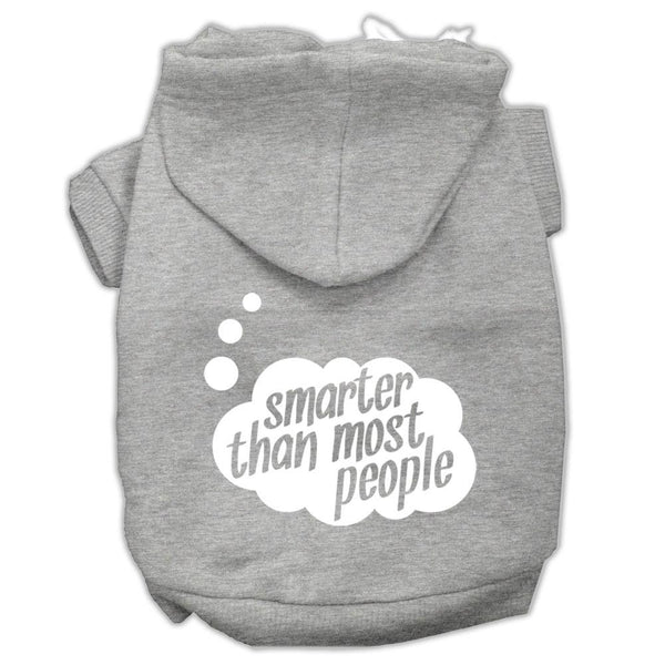 Smarter then Most People Screen Printed Dog Pet Hoodies Grey Size Med (12)