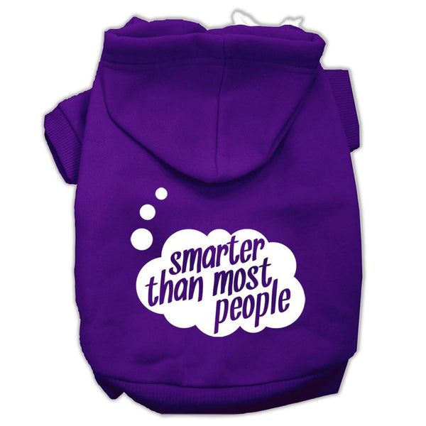 Smarter then Most People Screen Printed Dog Pet Hoodies Purple Size Med (12)