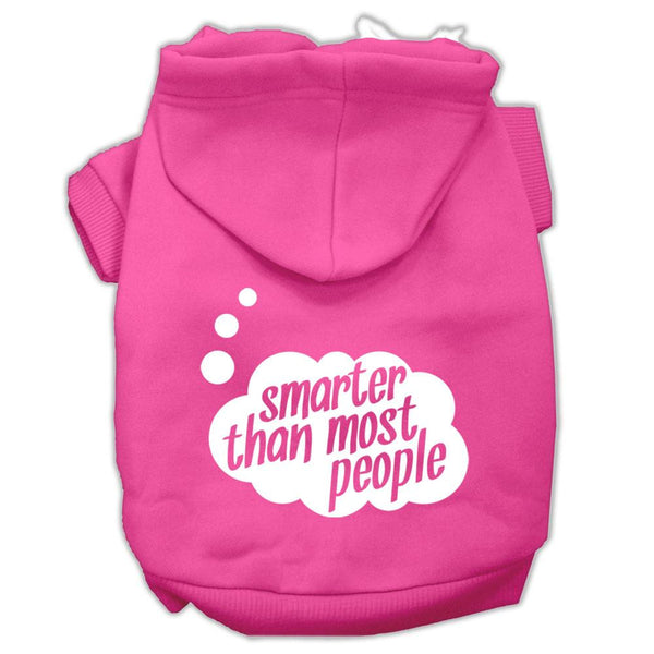 Smarter then Most People Screen Printed Dog Pet Hoodies Bright Pink Size Sm (10)