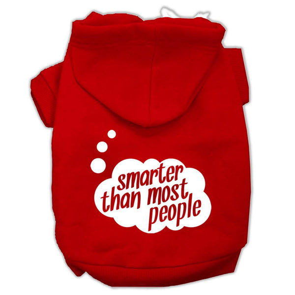 Smarter then Most People Screen Printed Dog Pet Hoodies Red Size XL (16)