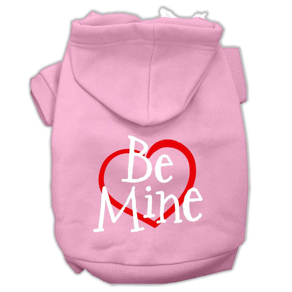 Be Mine Screen Print Pet Hoodies Light Pink Size Lg (14)