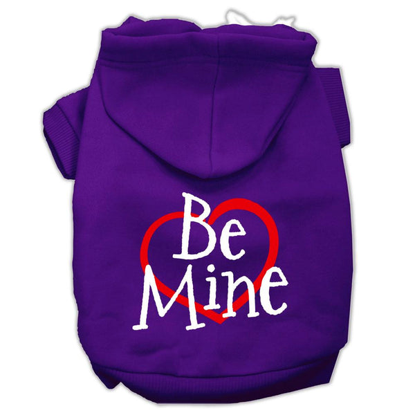 Be Mine Screen Print Pet Hoodies Purple Size Lg (14)