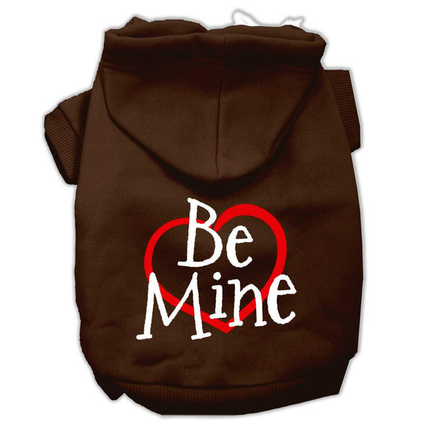 Be Mine Screen Print Pet Hoodies Brown Size Sm (10)