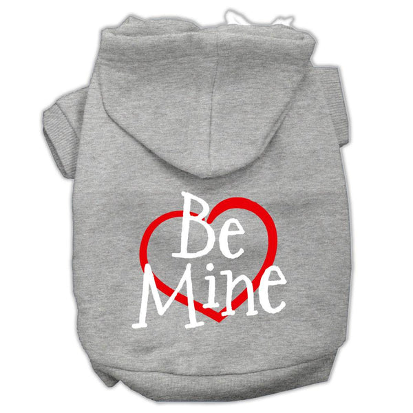 Be Mine Screen Print Pet Hoodies Grey Size XS (8)