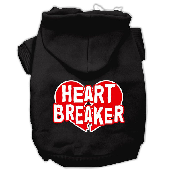 Heart Breaker Screen Print Pet Hoodies Black Size XXXL (20)