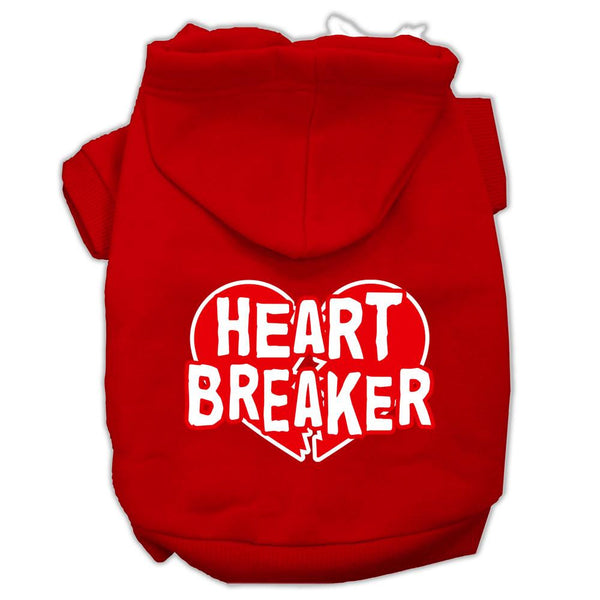 Heart Breaker Screen Print Pet Hoodies Red Size XXXL (20)