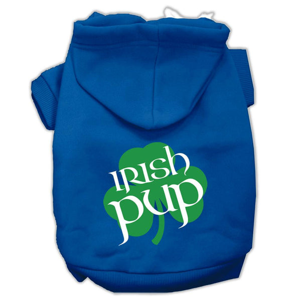 Irish Pup Screen Print Pet Hoodies Blue Size Lg (14)