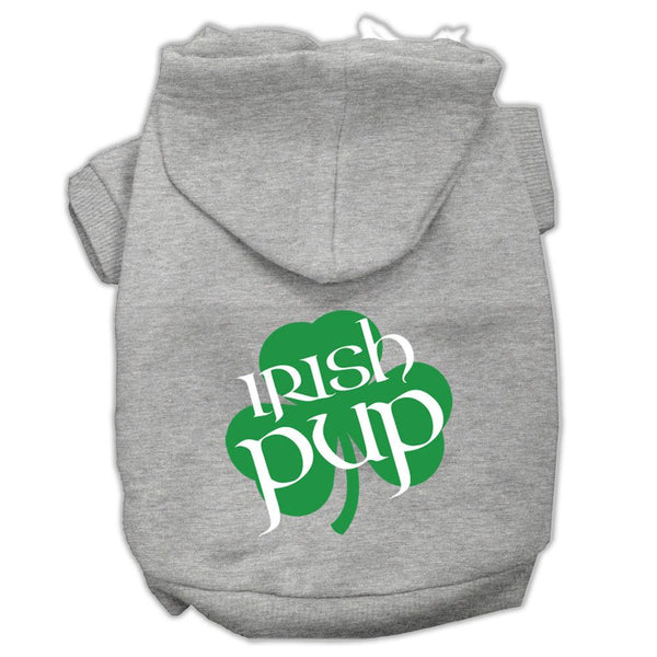 Irish Pup Screen Print Pet Hoodies Grey Size Lg (14)