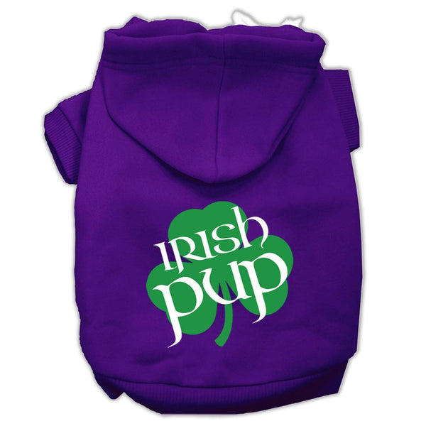 Irish Pup Screen Print Pet Hoodies Purple Size Med (12)