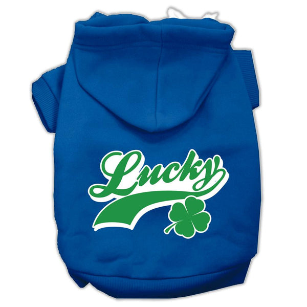 Lucky Swoosh Screen Print Pet Hoodies Blue Size Med (12)