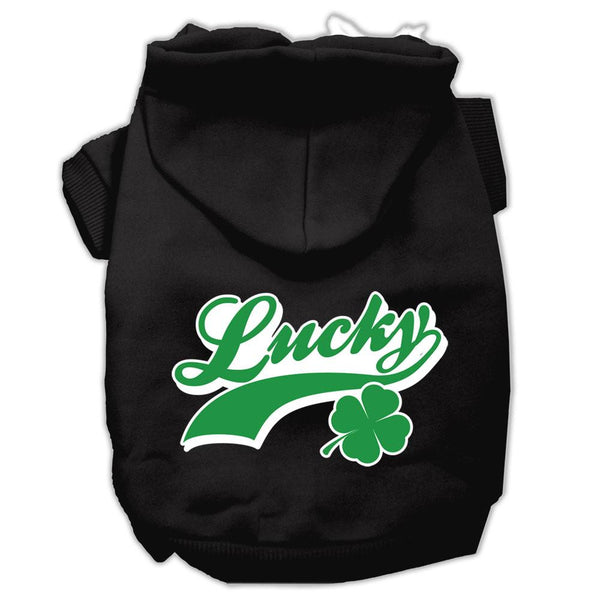 Lucky Swoosh Screen Print Pet Hoodies Black Size XXL (18)